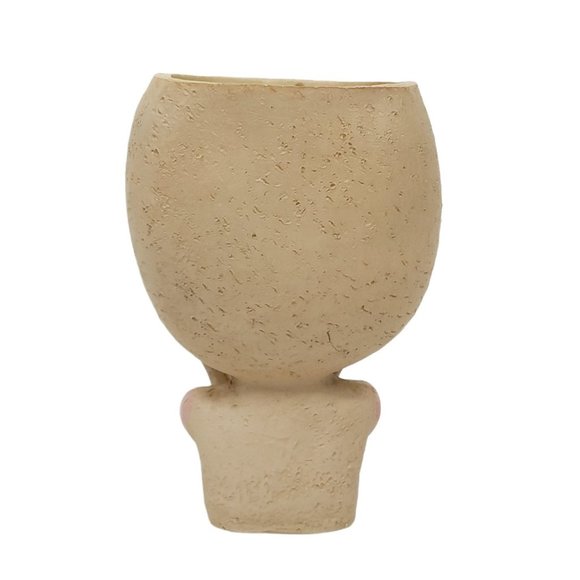 Face Head Flower Planter Container Pot Flowerpot Figure Garden Decor Tabletop - Picture 4 of 12